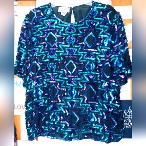 Vintage Jennifer sequin top size medium